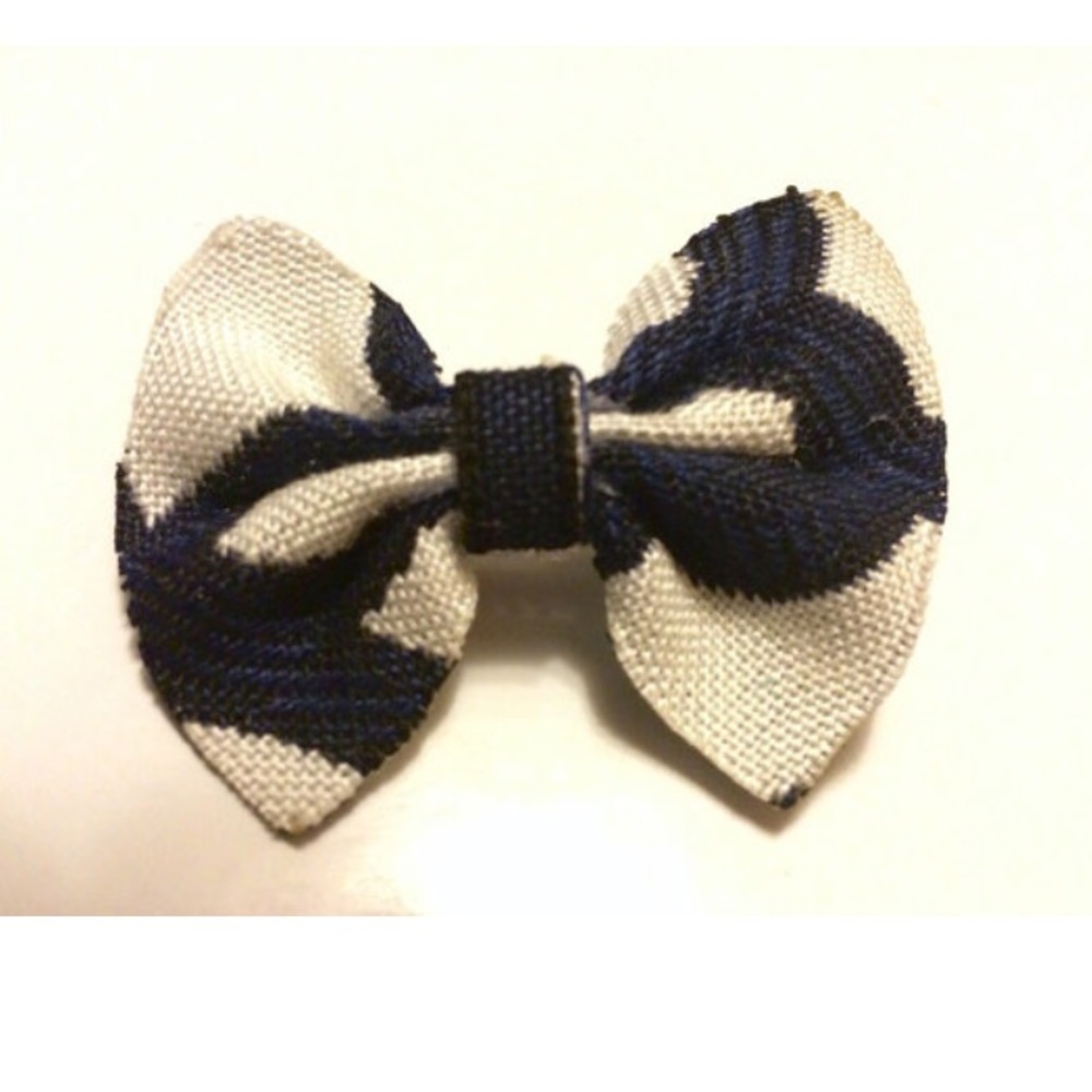 Navy and White Hair Bow